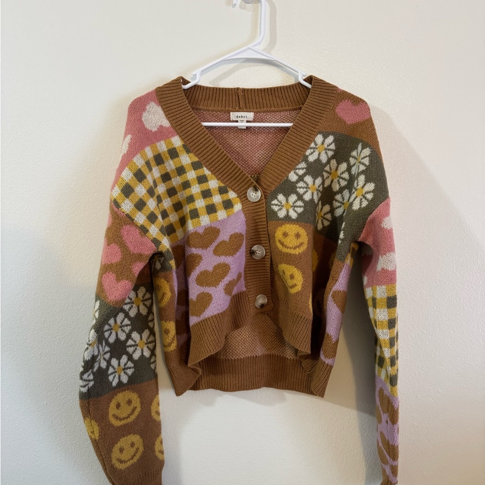 Trendy Patchwork Cardigan Sweater - image 1